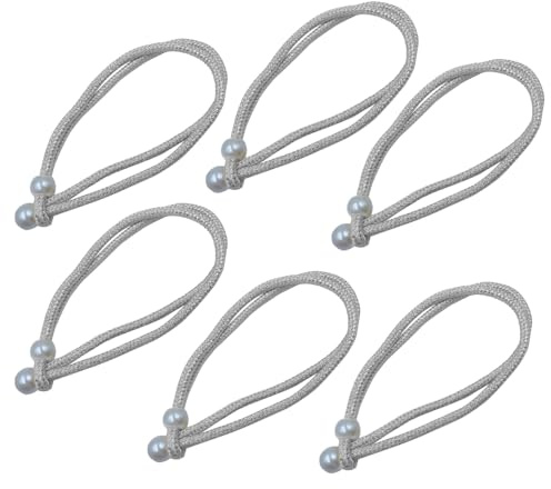 UMCHU 6 pezzi intrecciati cinghia corda cravatta della tenda, perline Tiebacks tenda 40cm, per il soggiorno, camera da letto, caffè (Grigio argento)