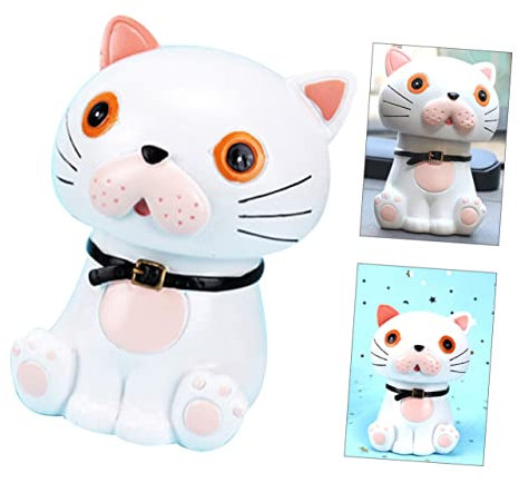 FUNOMOCYA Cat Resin Shaking Ornament Niedliche Katzenfigur Für Auto Büro Und Zuhause Langlebig Hochwertigem Perfektes Für Katzenliebhaber