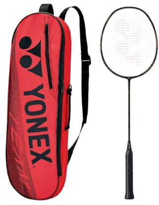 YONEX ASTROX TX schwarz besaitet Angriffsschläger Badmintonracket mit passendem Racketbag schwarz/rot mit Rucksackfunktion/UVP 119,90€
