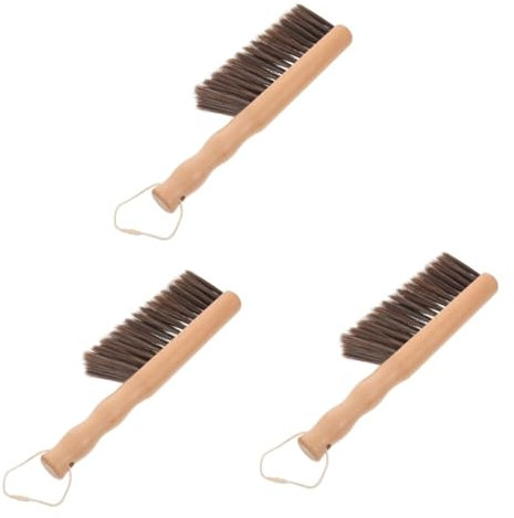 Healeved 3stücke Feuerstelle Bürste Mit Holzgriff Sanfte Borsten Für Kaminreinigung Und Außenbereich Vielseitiges Reinigungswerkzeug Für Garten Und BBQ Elegantes Design Zur