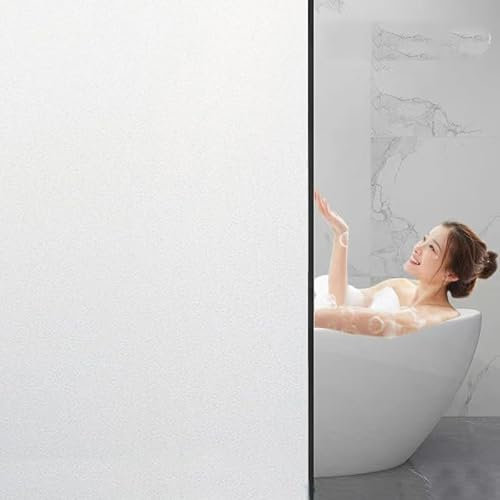 Qobobo Pellicola per Vetri Finestre Pellicola Opaca Privacy 60 x 200 cm Pellicola Oscurante Autoadesiva Pellicola Anti UV Vetrofanie Pellicola Elettrostatica per Vetri Mate Bianco