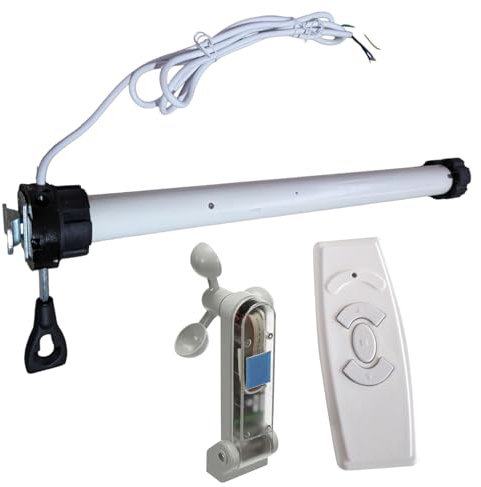 TENDEEVOLUTION Motore per Tende a Rullo con diametro 70 mm Silenzioso e a Basso Consumo. Ricambi Tende da Sole per Esterno a Rullo (Motore con telecomando e centralina sole vento Pioggia)