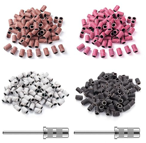 YPYMOD 200 Pcs Bandas de Lijado de Uñas, Para Uñas AcríLicas, Manicura, Pedicura, Lijar, Pulir, Recortar, Quitar Armaduras, Exfoliar, 80#120#180#240# Grits