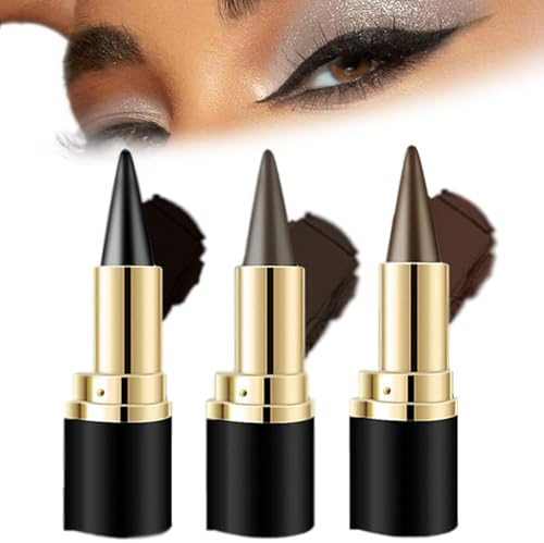 Ayky Eyeliner, Natural Black Eyeliner Cream,Long Wear Waterproof Eyeliner, 4 Colours Ayky Long Wear Gel Eyeliner, 3pcs Eye Liner Waterproof Smudge Proof, Smokey Eye Liners Eyeshadow Pen