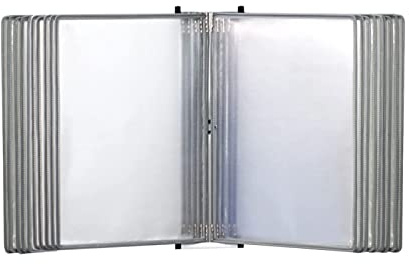 Wand-Schautafelsystem mit 20 Seiten, Wandmontage, Klapp-Aktenhalter, Schreibtisch-Dokumentenhalter für A4-Dokumente, ideal für Büro und Zuhause (weiß)