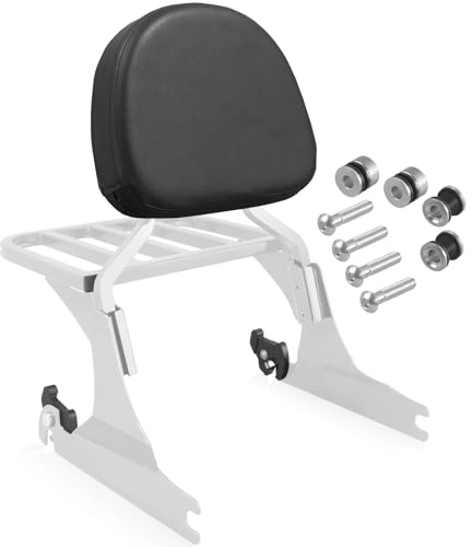 NOVALLA Passenger Backrest Sissy Bar with Luggage Rack Fit 200mm Fender Compatible with Harley Softail Fat Boy Night Train 2006-2017 (Chrome)