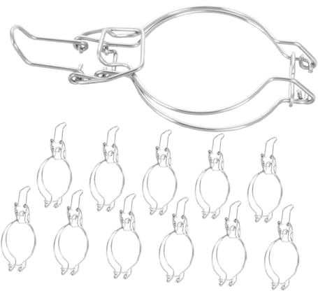 Générique 12pièces Pince De Serrage Acier Inoxydable pour Bocaux Verre À Large Ouverture Clamps De Stockage Réutilisables avec Design À Ressort Unique pour Conservation des Aliments