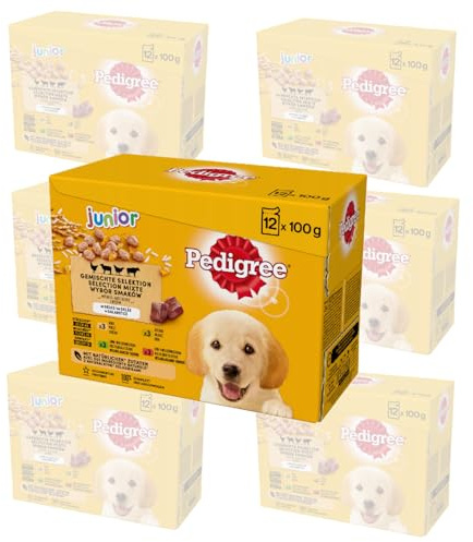 Pedigree DOGCARE Hundefutter Portionsbeutel Chunks in Gelee Junior 84 x 100g