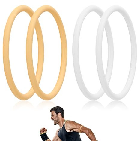 Lyreh 4 Piezas Correa de Soporte de Tendón Rotuliano, Silicona Banda para la Rodilla Rotuliana Elástica Rodillera Rotuliana para Baloncesto Correr Fútbol Senderismo Saltadores (Beige + Luminoso)