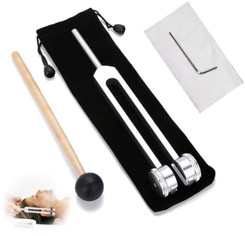 128 Hz Stimmgabel Aluminiumlegierung Stimmgabe,Angebot Genaue Frequenzgang Mit Einem Silikonhammer,Einem Reparaturwerkzeug,Stimmgabel Therapie Für Klangtherapie Heilung,Stimmgabel Neurologie,Vibration