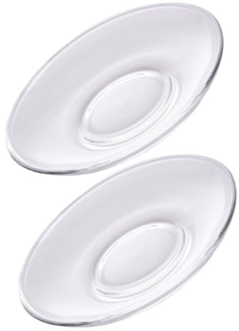 Toyvian 2 pezzi Piattini in Vetro Trasparente Sottobicchieri Rotondi Multiuso per Tazze da Tè Piatti Stoviglie Leggeri e Resistenti per Snack e Caffè Adatti per Casa Bar e Riutilizzabile