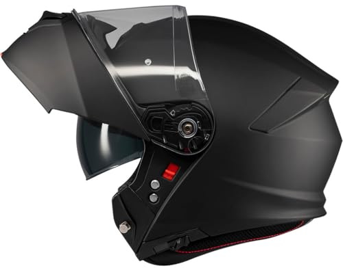 MT Genesis SV Pure Designed Negro Mate - Casco de Moto Modular Abatible con Visor Solar - Helmets Unisex Hombre y Mujer - Homologado P/J ECE 22.06