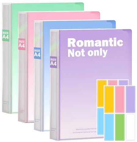 A4 Display Folder with Plastic Sleeves Document Folder with 40 Pockets 4 Colors A4 Presentation Folder Project Folder Plastic Folders for Storing Document and Certificate Individuals Schools & Offices