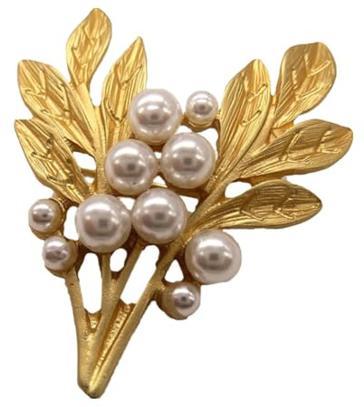 Abaodam Broche Orchidée en Alliage Perle Imitation, Broche Fleur Élégante pour Femme, Épingle Décorative pour Vêtements, Fête, Banquet et Usage Quotidien, Accessoire Mode Féminin