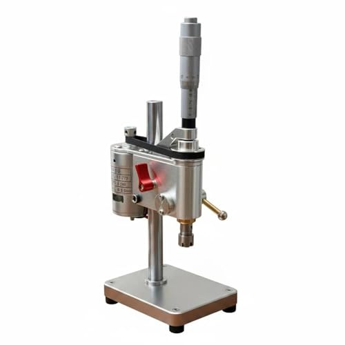 Ronyme Trapano da Banco di Precisione Dotato di Morsa Crociata Incorporata Fermo Ottimizza Forature su Legno Elettronica Acrilico Adatto per Ambiente Studio Officina, Er11 W Micrometer