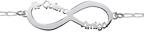 Pulsera Infinito Te Quiero Amiga Plata de Ley - Pulsera regalo para la mejor amiga