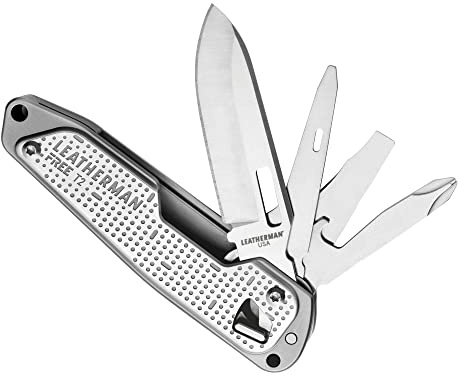 LEATHERMAN, FREE T2 Multitool and EDC Pocket Knife with Magnetic Locking and One Hand Accessible Tools, Made in the USA