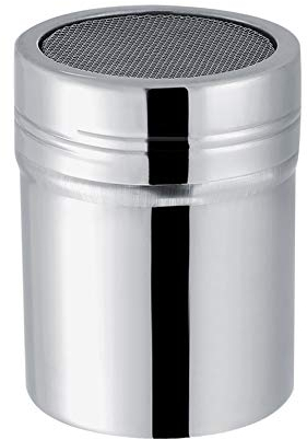 Stainless Steel Powder Shaker Cocoa Chocolate Icing Sugar Shaker Sifter for Baking Cooking Home Restaurant(M)