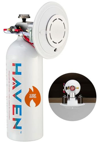 Haven Automatic Heat-Activated Fire Suppression Device 135°F (57°C) RATED - Eco Friendly Non-Toxic, ABC, 5 Year Worry-Free Industrial and Urban Protection -Great for Kitchen, Office, Apartment.