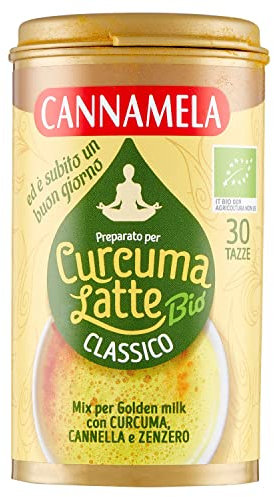 Cannamela, Curcuma Latte Classico Bio, Confezione da 60 g, Mix per la Preparazione del Golden Milk, Ricetta Tradizionale