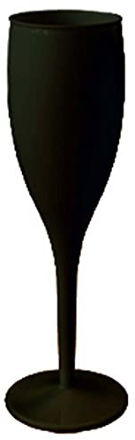 Belgravia Black or White Plastic Re-useable Champagne Glasses Pack 6’s (Black)