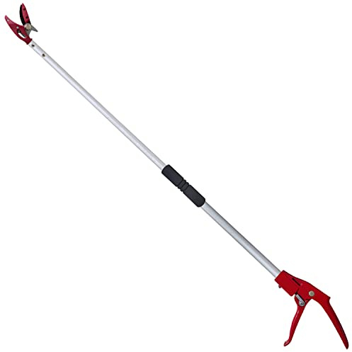 Prunrt Tree Trimmer, 6 Foot Pole Pruner, Long Reach Pruning Shears, Cut and Hold Garden Clippers, Aluminum Lightweight Handle Fruit Picker, Branch Bypass Loppers