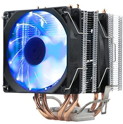 Rowiz Dual Tower 3 Pin CPU Cooler with 4 Heatpipes 3 90mm Cooling Fans with LED Light Low Noise for Intel/AMD
