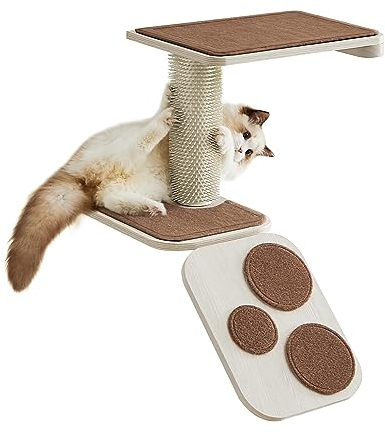 Feandrea Clickat Kollektion - Nr. 004 Katzentreppe, extrem schnelle Montage, unbegrenzt erweiterbar, Filzpads austauschbar waschbar, Kletterwand Katzen, Katzenleiter, Katzenbürste, Katzenmöbel