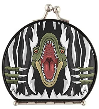 Vnurnrn Animal Carpa Rugido Horror Espejo de Maquillaje Compacto Pequeño para Viajes,Portátil Espejo de Bolsillo para Bolso de Mano