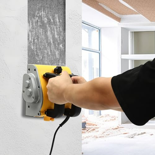 1200W Electric Wall Paint Scraper Machine Handheld Surface Concrete Shovel with Steel Blades, Planer with Dust Vacuum Bag 1-3MM Depth Adjustable for Paint Putty Removal, Repair Tools
