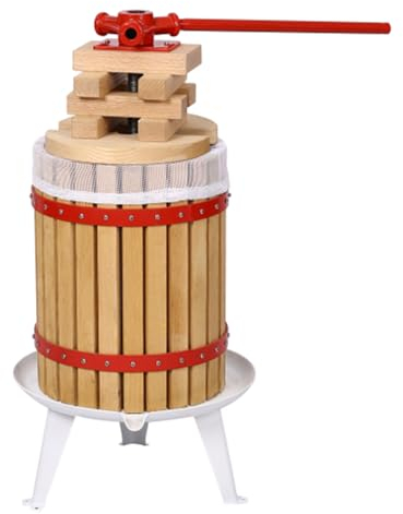 Obst-Weinpresse, Massivholzkorb, Weinherstellung, Vintage, traditionelle Saftpresse für Trauben, Orange, Beeren, Gemüse, Manua