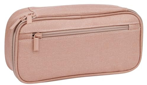 Vicloon Federmäppchen, Große Kapazität Mäppchen, Pencil Case 5 Fach Federmappe Tragbare Federtaschen Etui Stifte Duarable Stifttasche Bleistifttasche Teenager Bleistift Beutel für Schule, Büro(Rosa)