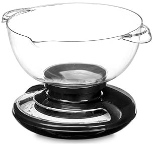 Báscula de Cocina Mecánica con Recipiente Medidor de 2 Litros - Capacidad hasta 5 kg | Báscula Analogica - Facil de Leer y Usar | Alta Precision para pesar Alimentos, Liquidos - No necesita pilas