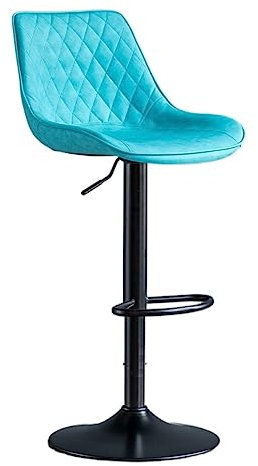 GTOULHH Bar Stühle Bar Stools Barhocker Mit PU-Lederkissen, Barstühle, Thekenhocker Mit Hoher Rückenlehne, Verstellbare Drehbare Barstühle Barhocker Outdoor(Blue,1Pieces)