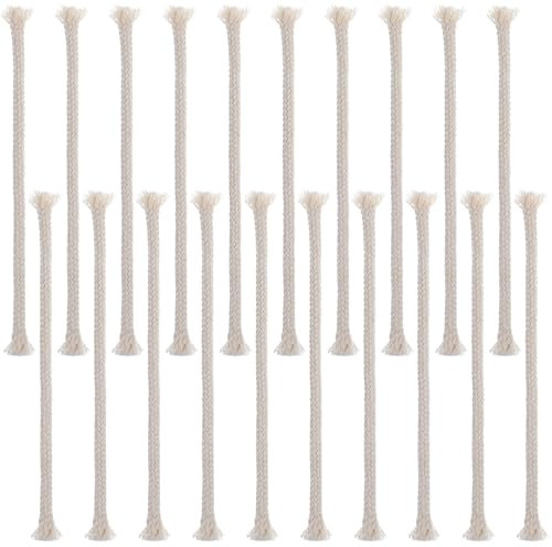 AOZUO 20 pezzi stoppino da 6 mm per lampade a olio stoppino di ricambio, stoppini in cotone per lampade a olio, per Candela fai da te, bruciatore per candele ad alcol, lampada a cherosene