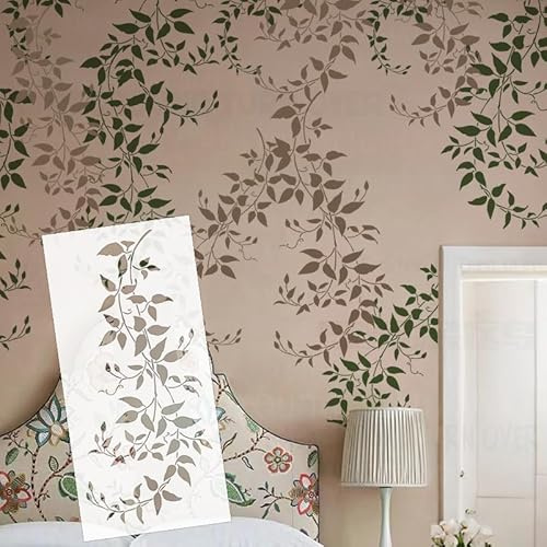 Plantillas de hojas de hiedra de vid de 96 cm para paredes, plantillas de decoración para pintar en la pared, pintura decorativa, reutilizable, manualidades, decoración S489