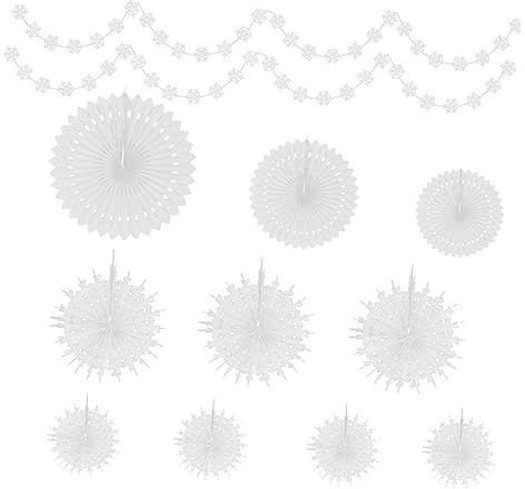 PRETYZOOM Decoración De Copos De Abanico De Papel Para Fiesta Adorno Colgante De Copo Guirnaldas De