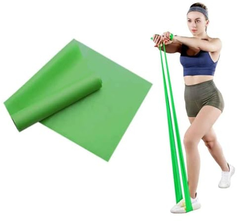 ChicHouse 1 Elastiskt fitnessband, elastiskt band för styrketräning, elastiskt för pilates, stretching, yoga, motståndsband för träning hemma. (grön)