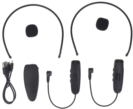 Vomeko Wireless Microphone Headset System, 2.4G Wearable UHF Mic System,for Teaching, Fitness, Yoga, PA System, Amplifier, Training