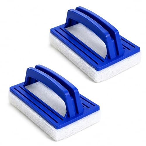 2 Stück Pool Schwamm Bürsten,Pool Reinigung,Blau Mit Griff Schwimmbadbürste | Hochwertiger Schwamm, Kratzfreie Reinigung,Ergonomischer Griff, Vielseitig Einsetzbar