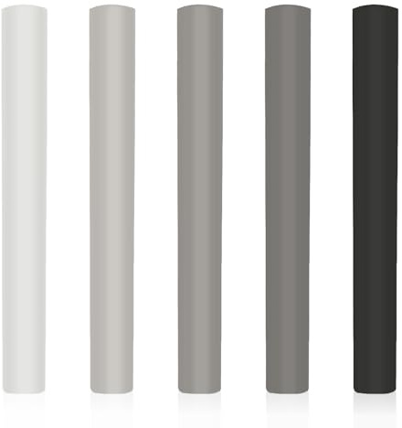 5 Stück Laminat Reparaturset Grau, Holzwachs Reparatur Set für Möbel und Boden, 5 Farben in Grautönen, Laminat Reparaturset mit Hartwachs Stäbchen