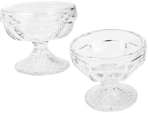 Healifty 2pezzi Ciotola in Vetro Trasparente Ciotole Per Gelato e Dessert Delicate Tazze Da Budino Per Casa Uso Versatile Come Regalo