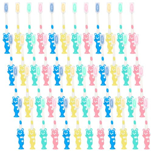 100 Pack Kids Toothbrushes Bulk, Soft Bristle Children Manual Toothbrushes with Dust Covers, Manual Toothbrush for Ages 3-10, School Travel Party Bags, 4 Colours