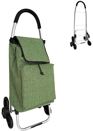 Relaxdays Carrello Spesa con Ruote saliscale, Tasca Termica, Borsa Rimovibile, 45 l, Fino a 35 kg
