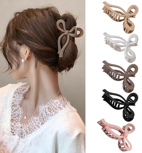 yufana 5 Pinzas Para El Cabello Mate, Horquilla de Lazo, Pinzas Para El Cabello Grandes Para Mujeres, Accesorios Para El Cabello Para Mujeres y Niñas