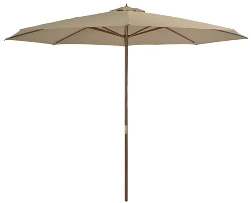 Solivagant Parasol d'extérieur avec mat en Bois 350 cm Anthracite,(9.05 KG)