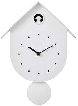 I-TOTAL - Bunte Kuckucksuhr mit Hund – modernes Design, dekorative Uhr für Zuhause, Küche und Kinderzimmer (weiß)