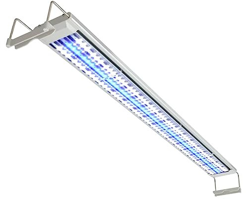 Teenpull Akvariebelysning LED aluminium för 120–130 cm akvarium med 189 lysdioder, dimbar, IP67, vattentät, dagsljus och månljus för växttillväxt och sötvatten, havsvatten handfat