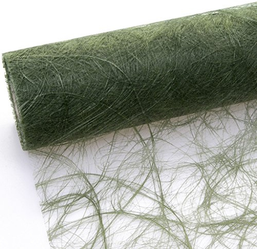 Sizoweb Tischband - 25 Meter Rolle + 100 Dekodiamanten Gratis (30cm Breite, Oliv - Moosgrün)