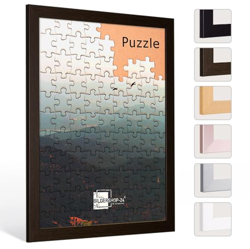 Bildershop-24 Puzzlerahmen London für Puzzle ca. 500-1000 Teile 50x70cm 70x50cm Wenge (Dekor) mit Acrylglas